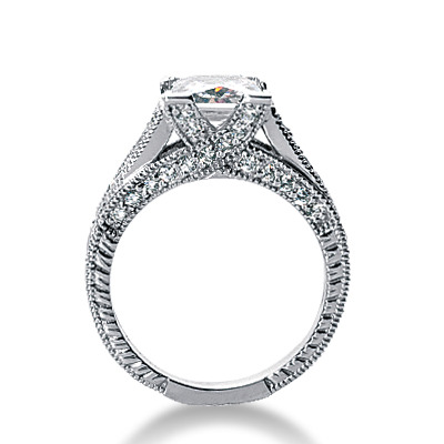 Pave Set Antique Diamond Engagement Ring(0.42ct. tw.) - view 2