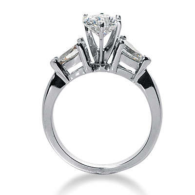 Pear Cut Prong Set with Airline Diamond Engagement Ring (0.50 ct.tw.) - view 2