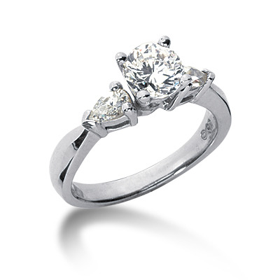 Pear Cut Prong Set with Airline Diamond Engagement Ring (0.50 ct.tw.) - view 3